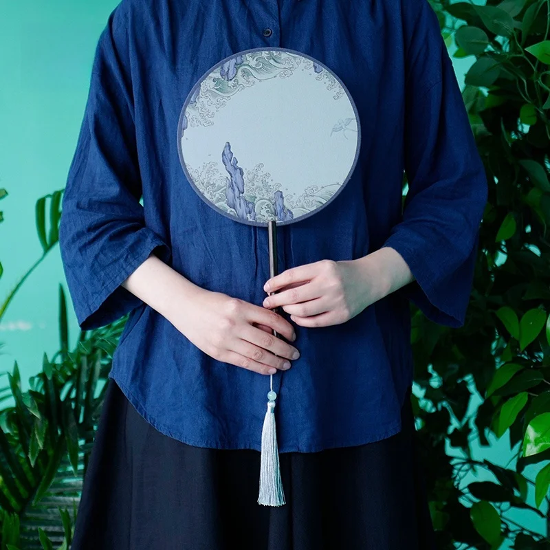 Silk Fan Gift for Women Museum Creative Cultural Birthday Gift round Shape Silk Fan National Museum of China SH120008