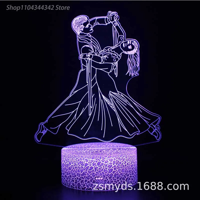 Ballet 3D Acrylic Creative Unique Night Light Living Room Bedhead Creative Parent Child Gift Decoration Light USB Atmosphere Lig