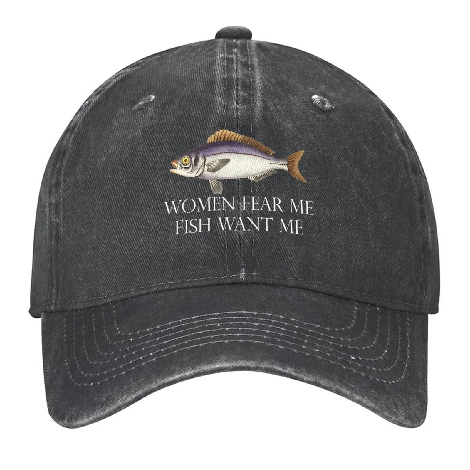 

Women Fear Me Fish Want Me Baseball Cap Military Cap Man Sunhat Luxury man cap Hat Luxury Brand Women's Hats For The Sun Men's
