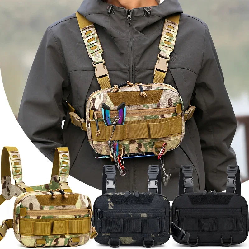 Fishing Chest  Men Training Bags Waterproof Molle Nylon Climbing Camping Backpacks Outdoor Travel Vest Backpack Waist