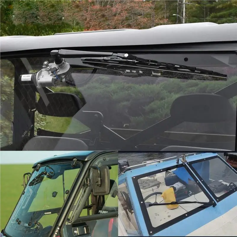 

UTV Wiper Kit UTV Wiper Windshield Wipers 12V Electric Motor Power Wiper Kit Replacement Parts Window Wipers Vehicle Wiper For