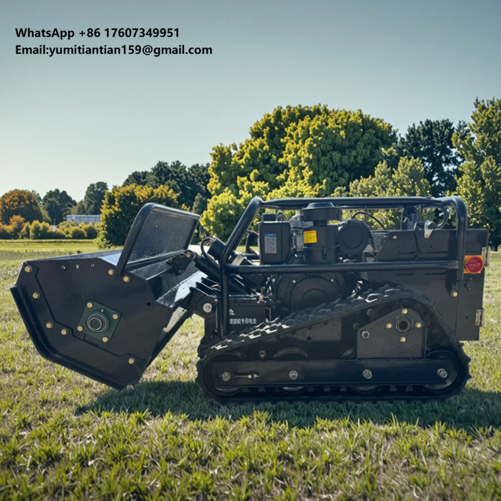 Diesel-Powered 100cm Cutting Width 20HP Autonomous Rotary Blade Mulcher with 500m Remote Control for Farm Use