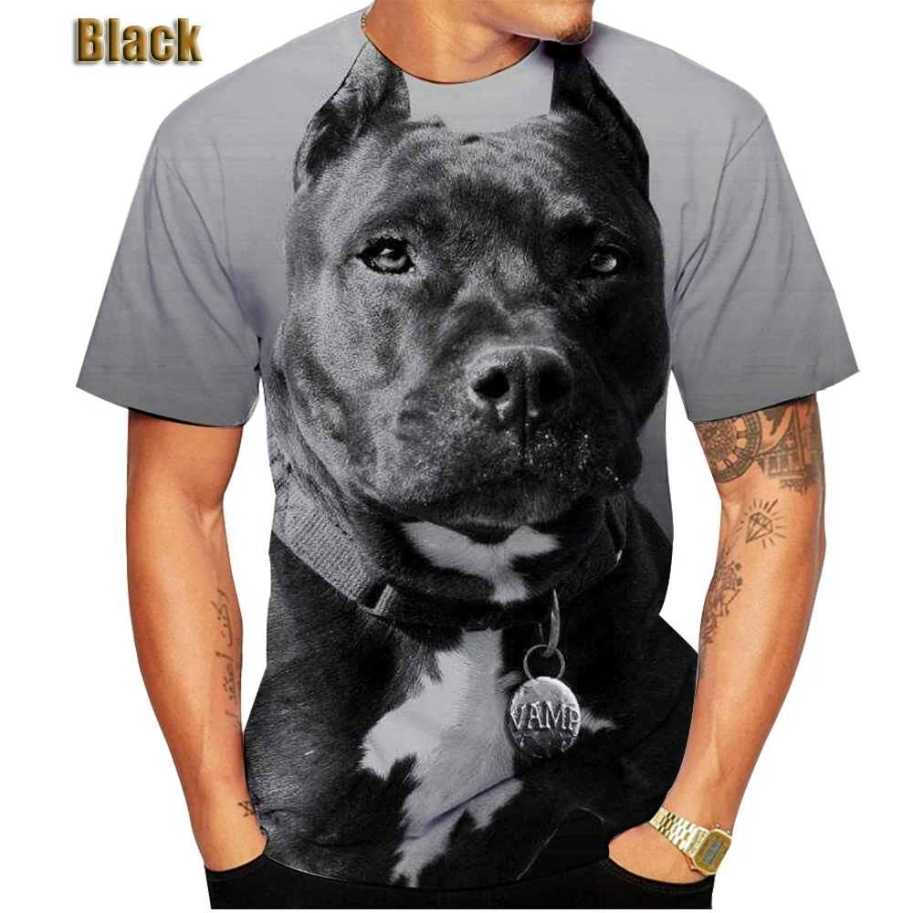 2022 New Listing 3D Pitbull Dog Printed Casual T-shirt Men/women\'s Cool Pitbull Graphic Hipster Short Sleeve Tops Tee