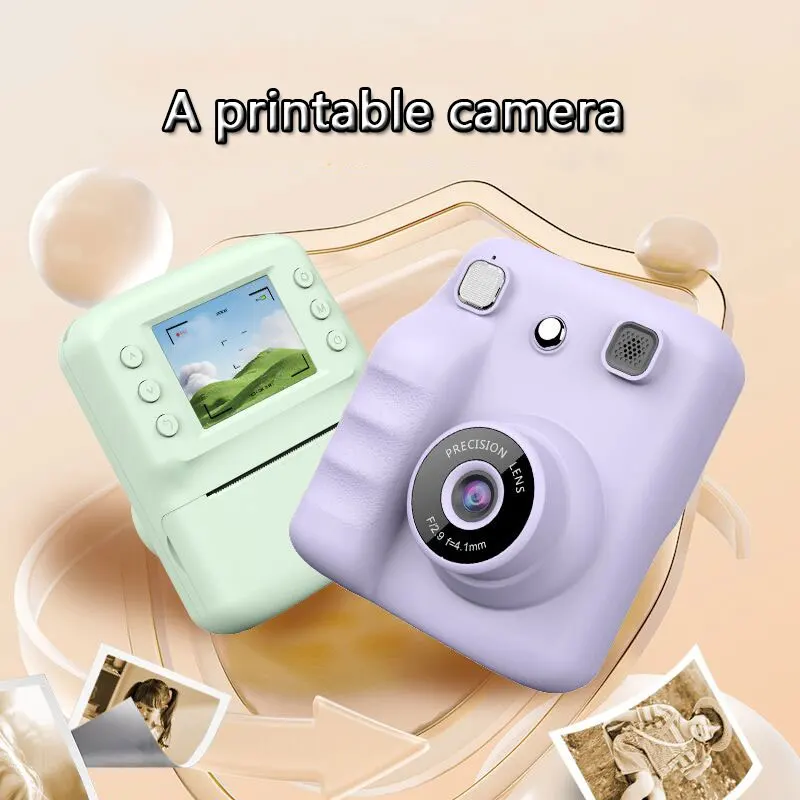 Câmera Infantil para Impressão, Tira Fotos e Grava Vídeos, Presentes de Aniversário, Câmera Digital Colorida Polaroid, Brinquedos para Crianças, Melhor Presente