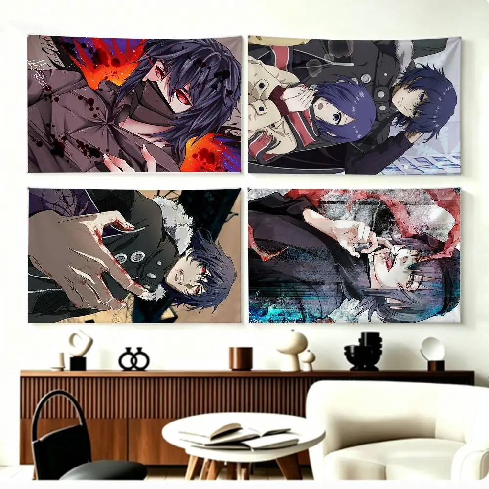 K-Kirishima Ayato Tokyo Ghoul Flags Wall Hanging Background Art Banner for Bedroom Home Outdoor Decor