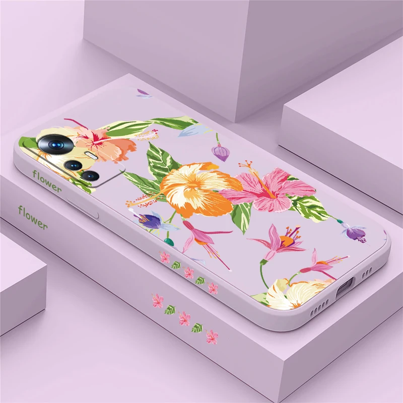 Противоударный матовый чехол для телефона Xiaomi 15 Ultra 15T 12T 11T Pro 14T Pro 13 12 11 Lite 5G NE Роскошный силиконовый чехол с цветочным узором