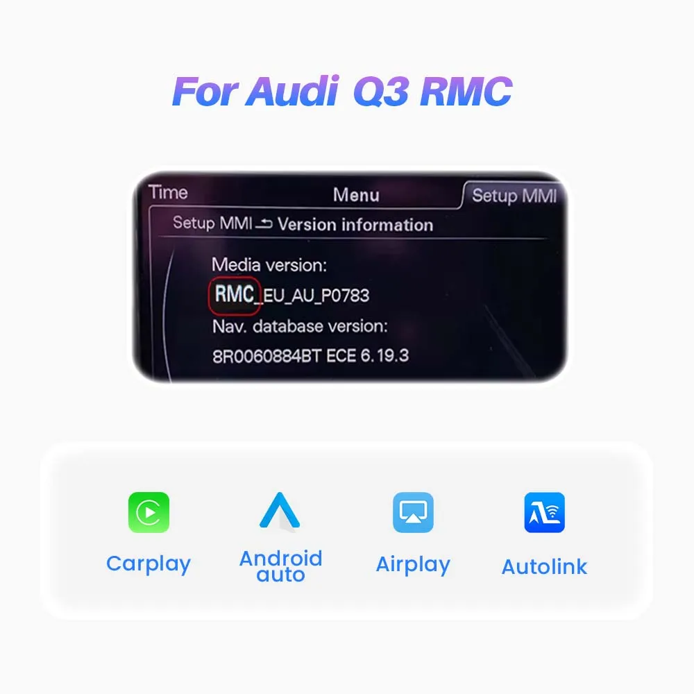 BONROAD Draadloze CarPlay Android Auto Interface Module Voor Audi A1 Q3 2013-2018 RMC HNR met Mirror Link AirPlay Bluetooth GP