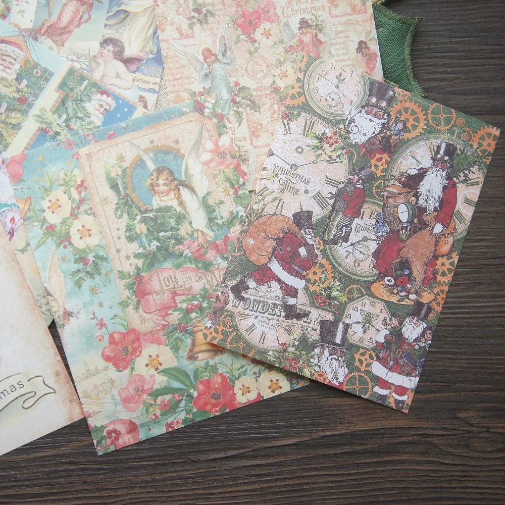 

40pcs Christmas Santa Singing Song Snow Day Style Creative Craft Paper As Background Scrapbooking Decoration DIY Use