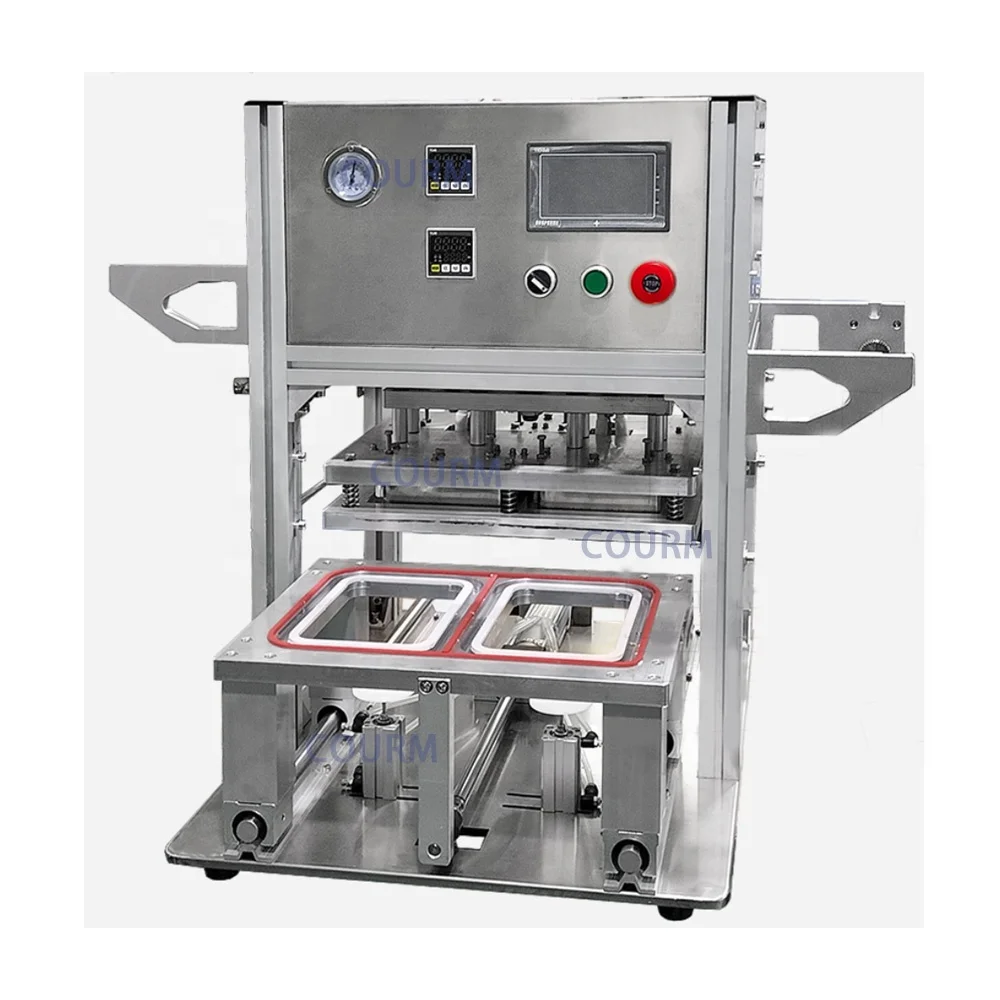 Semi Automatic Packaging Machine For Ready-to-eat Rice Lunch Box Fast Food Container Plastic Aluminum Foil Bowl Sealing Machine
