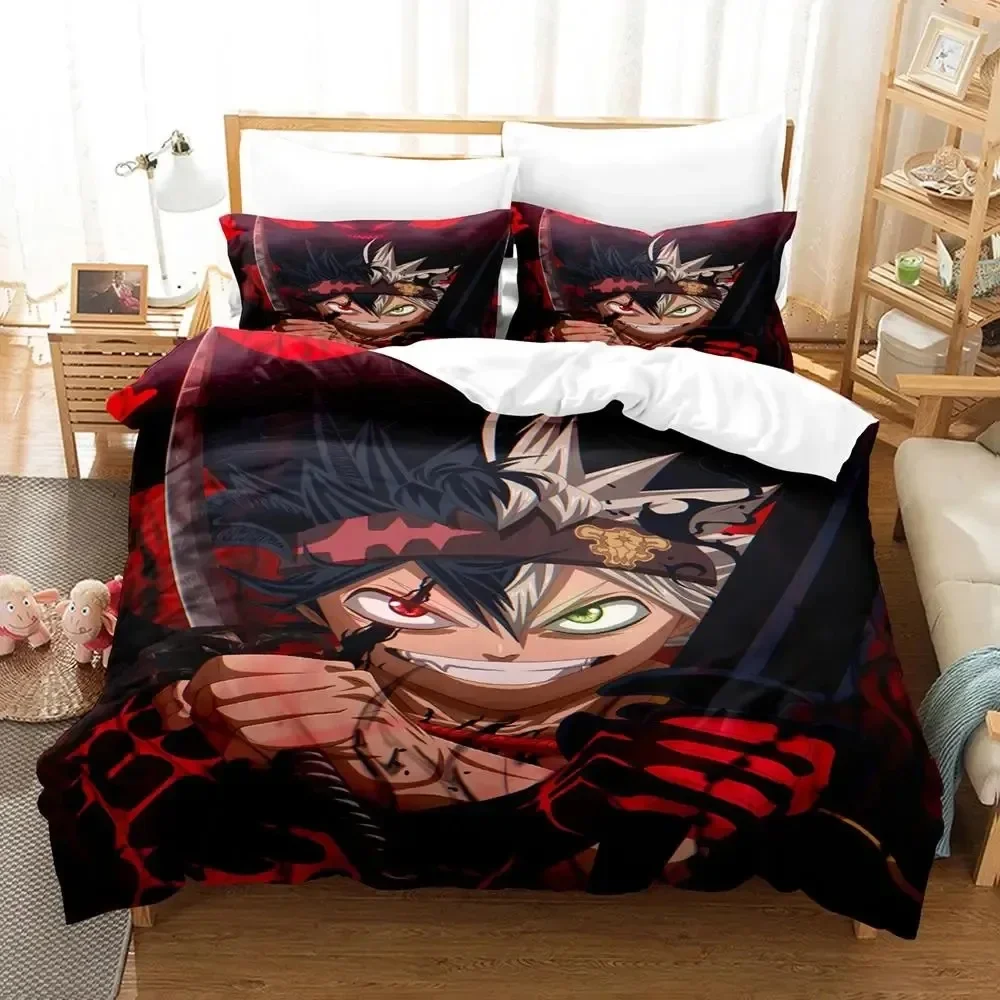 

Anime Black Clover Bedding Set Duvet Cover Bed Set Quilt Cover Pillowcase Comforter king Queen Size Boys Adult Bedding Set