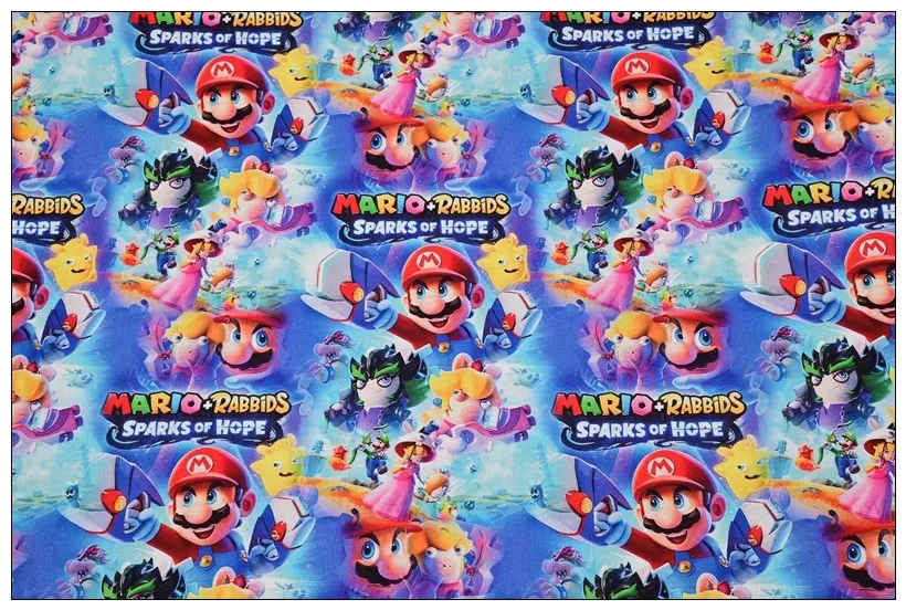 Japanese Game Super Mario 100% Cotton Fabric Handmade Sewing Patchwork Quilting Baby Dress Home Sheet Needlework DIY Meterial