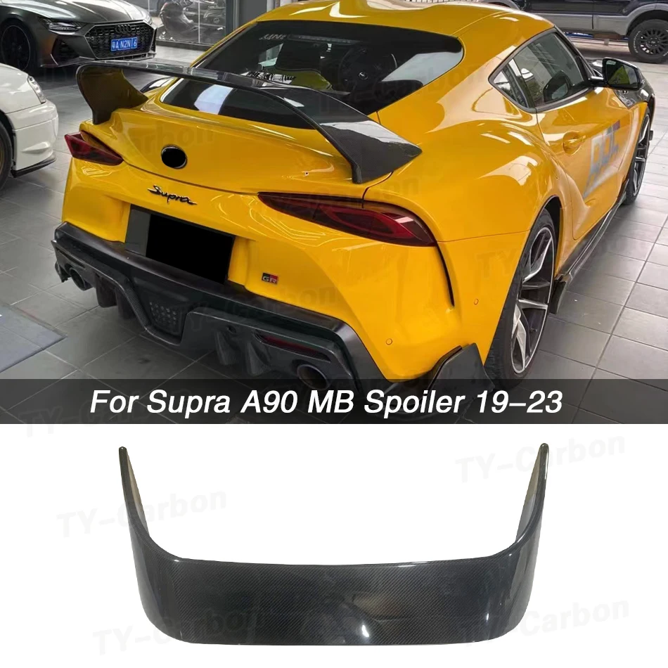 Real Carbon Fiber FRP Black Material Rear trunk lip Spoiler Racing Wings for Toyota Supra A90 MK5 2019-2023 Car Styling MB Style