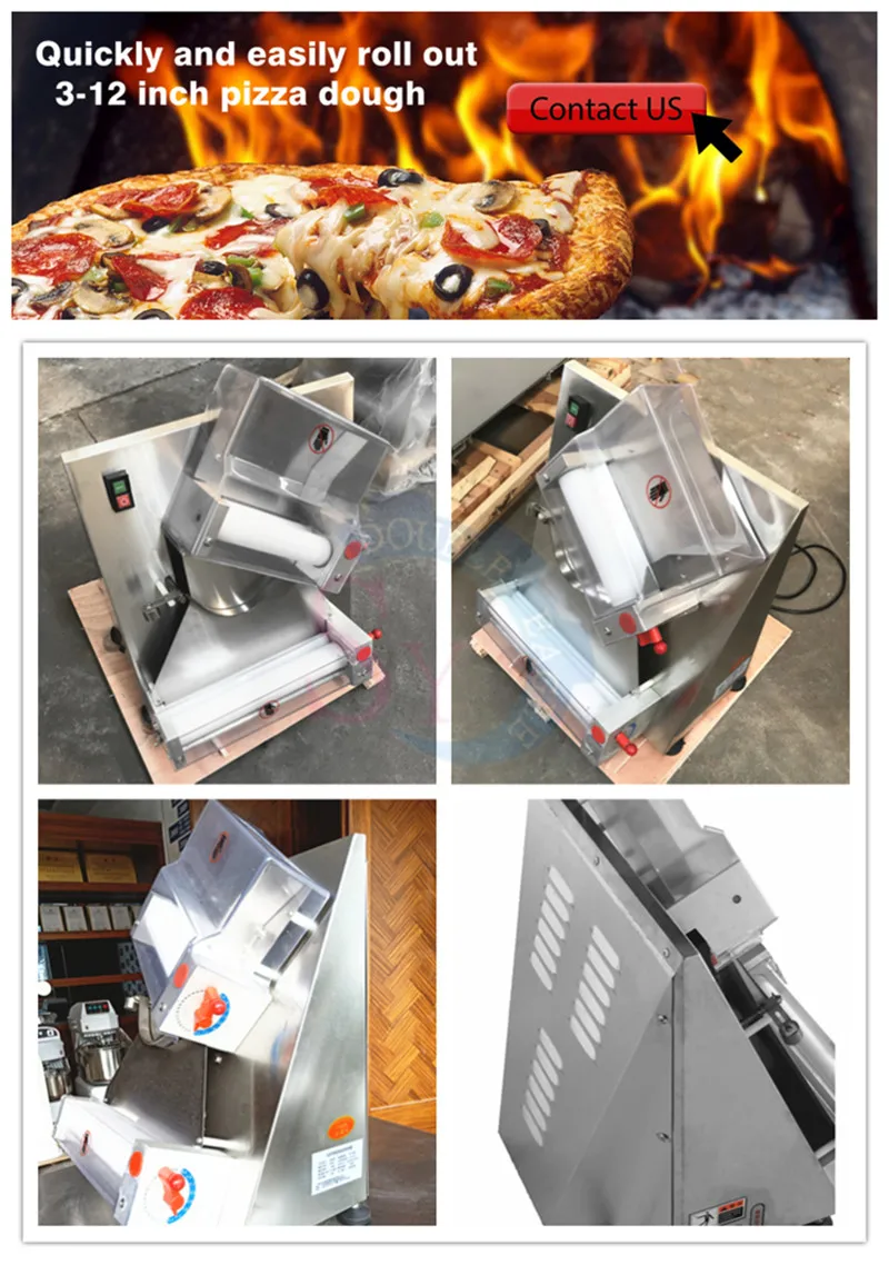 30 เชิงพาณิชย์อัตโนมัติไฟฟ้าแป้งพิซซ่ากด Sheeter อุปกรณ์ Roller เครื่องทําพิซซ่า Rondo Tortilla เครื่องขึ้นรูป