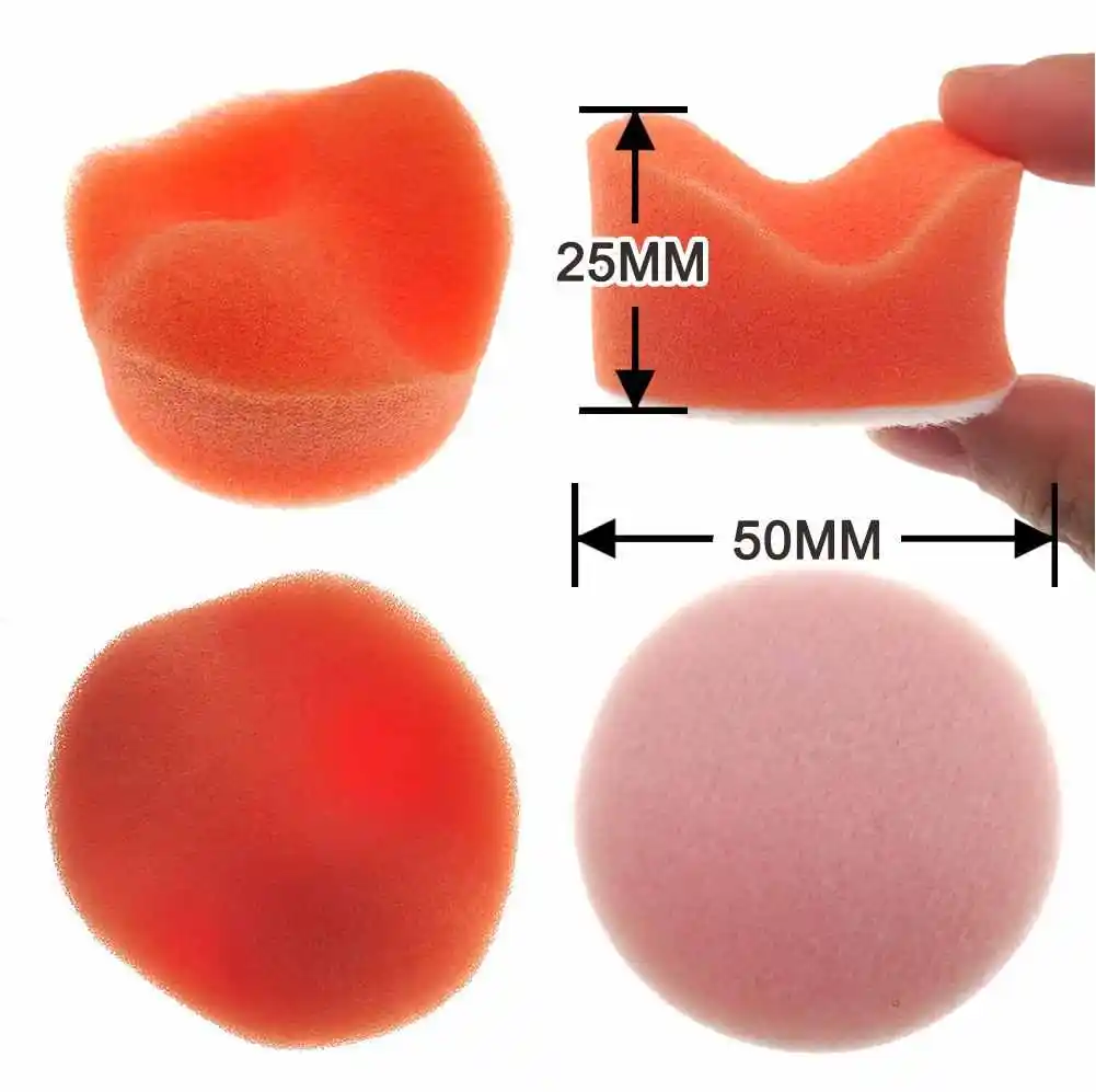 1-30Pcs 2 inches 50mm Orange Large Wave Polishing Sponge Car Waxing Sponge Car Wash Beauty Cleaning Sponge Polishing Accessories
