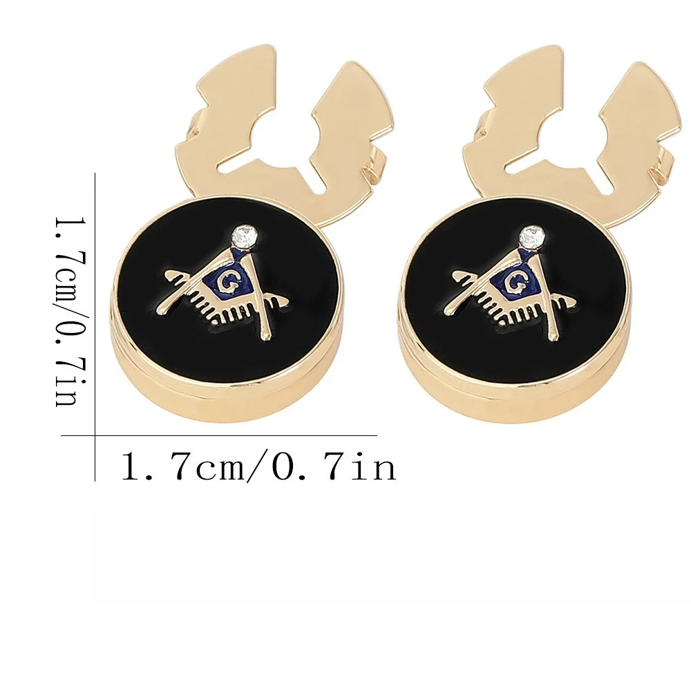 Gentleman Masonic Men's Business Cufflinks Ferrous Metal Oil Dripping Pin Fashionable Casual Cufflinks Accessories