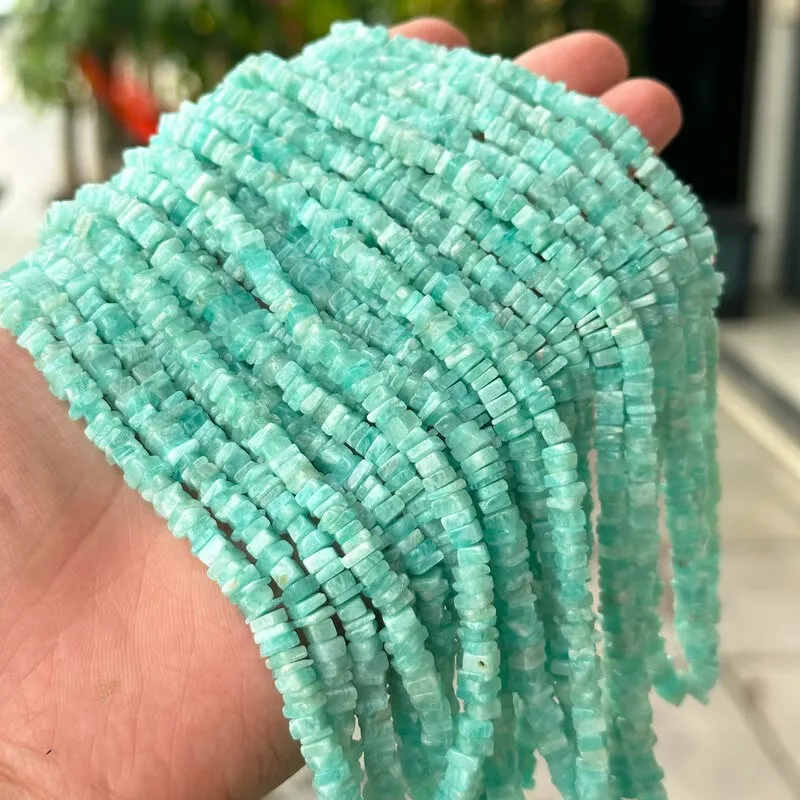 5A green Mozambique Amazonite roundelle 4-5mm loose beads nature for making jewelry necklace 38cm FPPJ wholesale