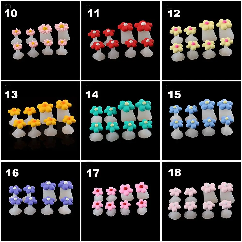 8Pcs/SET Toe Silicone Separator Nail Art DIY Tool Pedicure Flower Waterdrop Crystal Diamond Pearl Separator Foot Care Tools