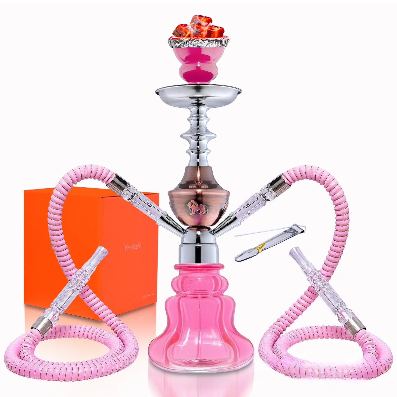 Arab hookah bar single and double tube glass hookah shisha complete set