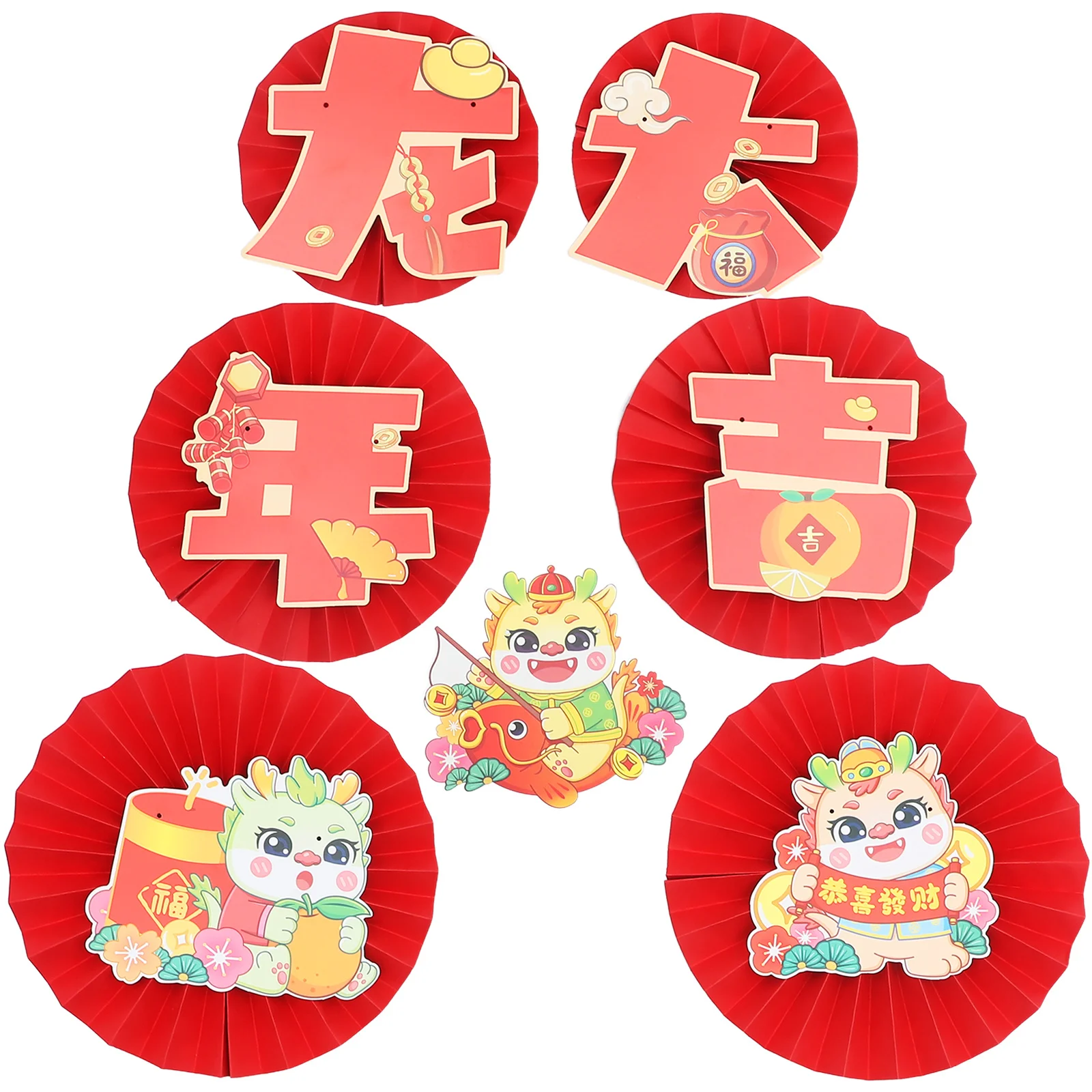 السنة الصينية الجديدة ورقة مروحة زينة مهرجان الربيع حفلة معلقة المشجعين قابلة لإعادة الاستخدام المؤثرات البصرية تجميع المنزل الدعائم