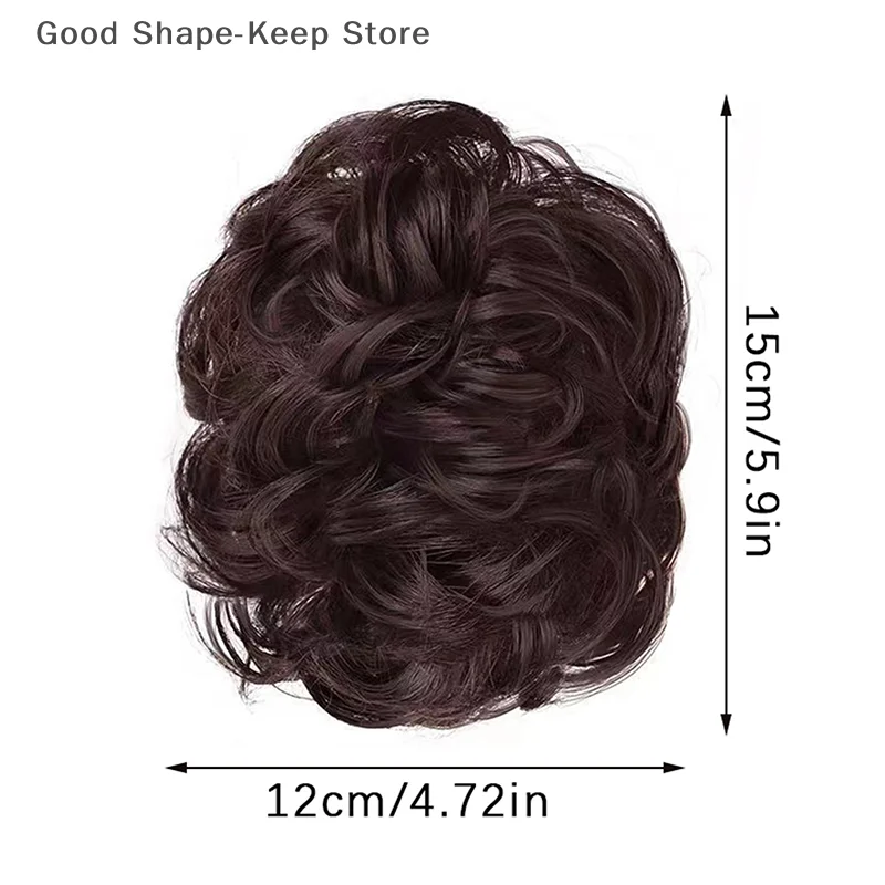 الألياف الاصطناعية المقاومة للحرارة مجعد الشعر المتموج فوضوي كعكة Chignon مخلب كليب ذيل حصان للنساء والفتيات حفل زفاف يومي