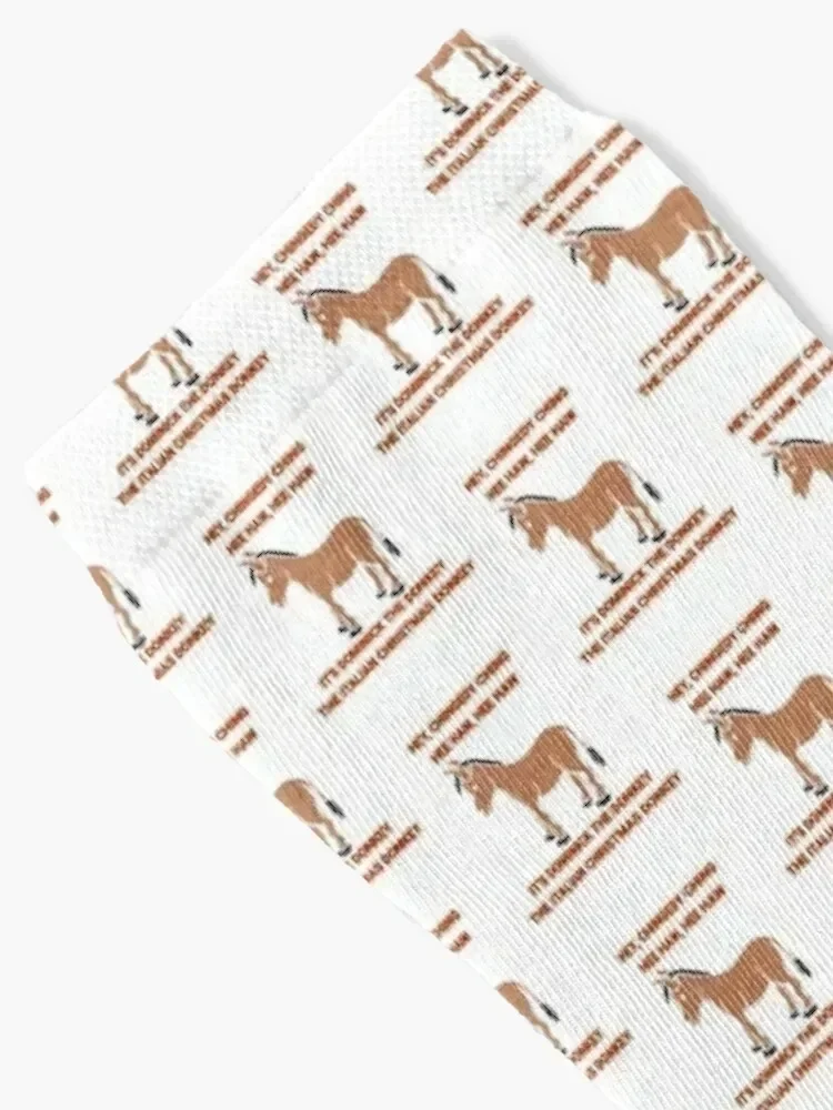Funny Christmas Gift Dominick The Italian Christmas Donkey Socks hiking with print set anti slip football Socks For Women Men's