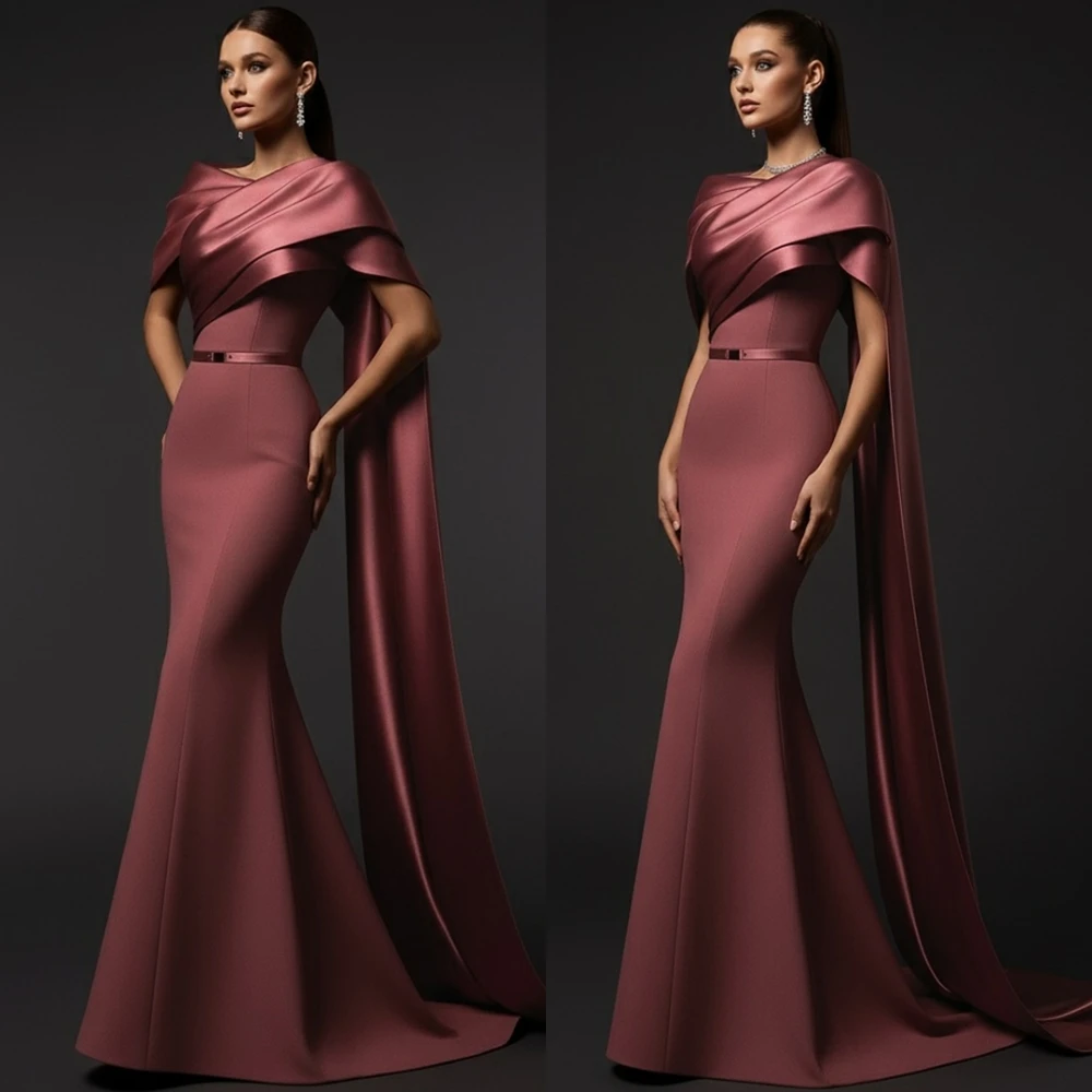 تخصيص رشيقة الساتان قارب الرقبة مساء اللباس رائعة حورية البحر فساتين حفلة موسيقية حساسة قطار الاجتياح فساتين المناسبات الخاصة