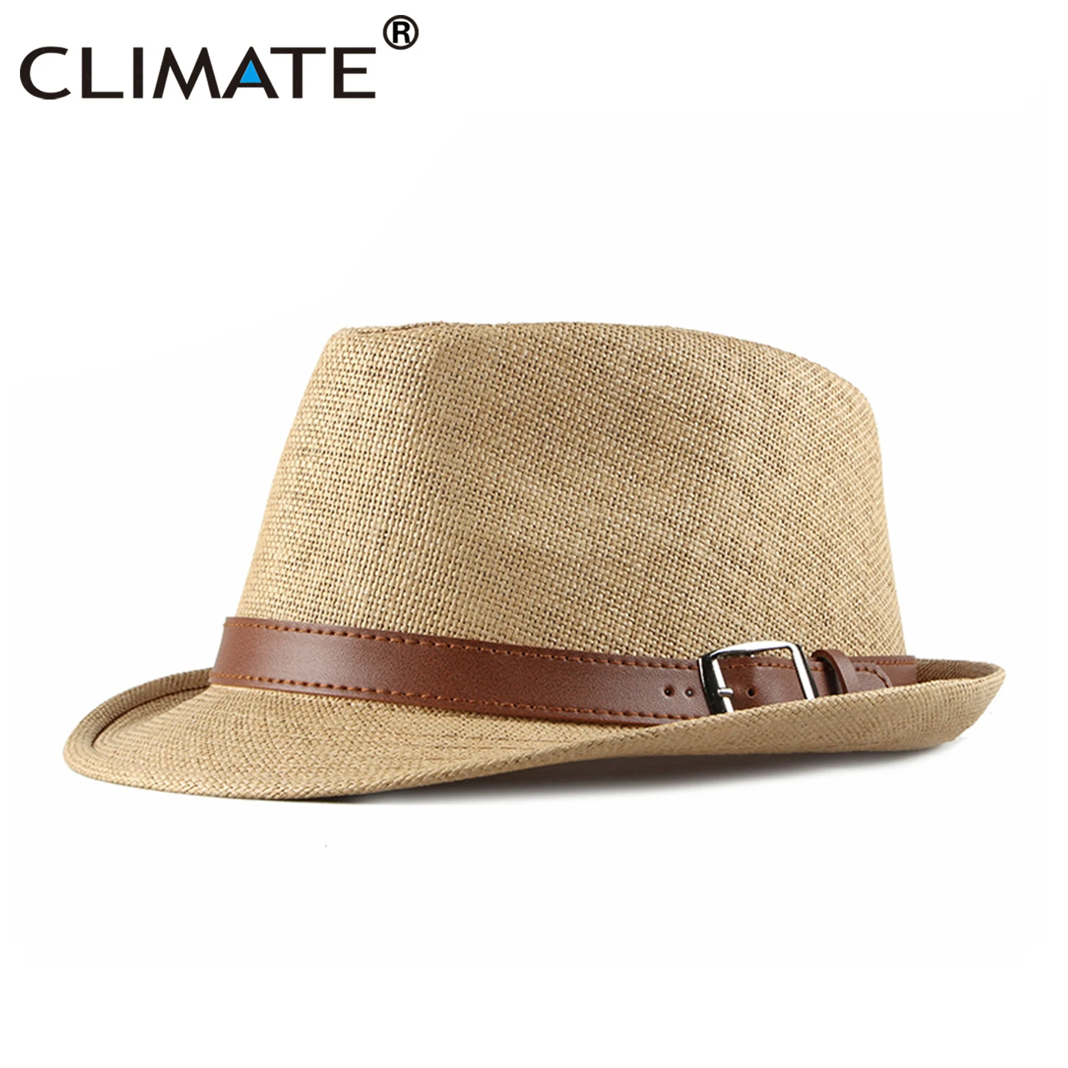 

CLIMATE Vintage Summer Straw Hat Cool Men Straw Fedora Panama Hat Paper Retro Hats for Man Solid Fedoras Cap Fedora Men Hat Cap