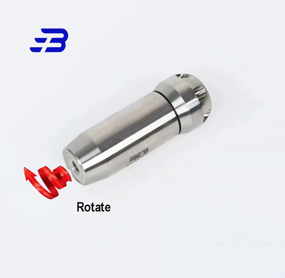 Turbo Head And Rotor Nozzle Driver Drain Cleaning & Root Cutting High Pressure Nozzle 1/2 Inch Inlet For Dredg Pipeline 20-80L