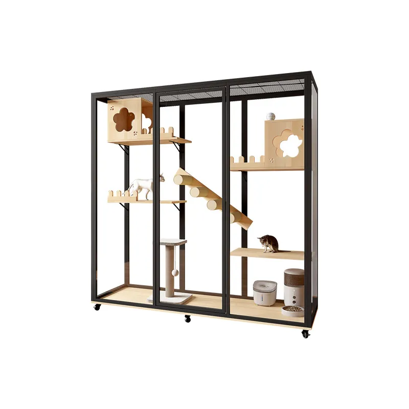 Home large space cat villa panoramic glass luxury display cabinet cat cabinet