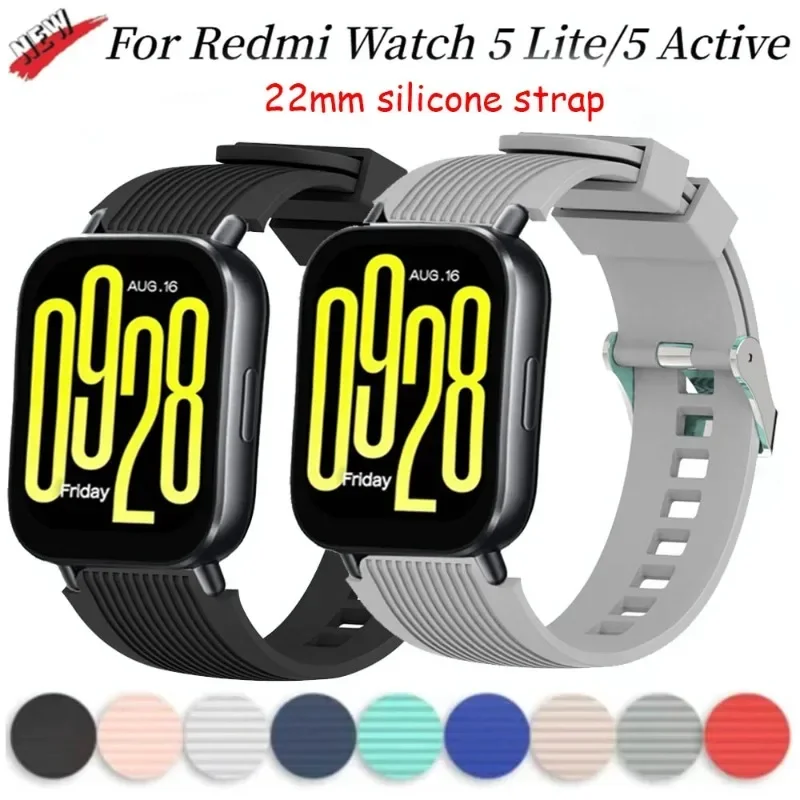 Textured silicone strap for Redmi Watch 5 Active rubber replacement wristband For Redmi Watch 5 Lite/5 Active correa Accessories
