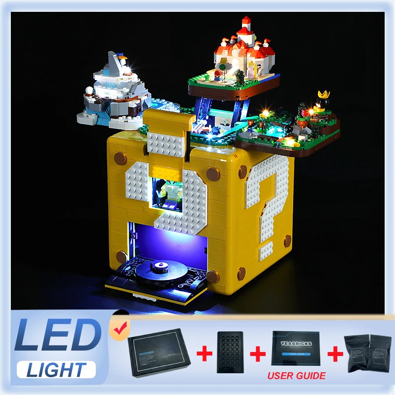 DIY LED Light Kit For LEGO 71395 Super Mario 64 Question Mark Block   (Only LED Light,Without Blocks Model)