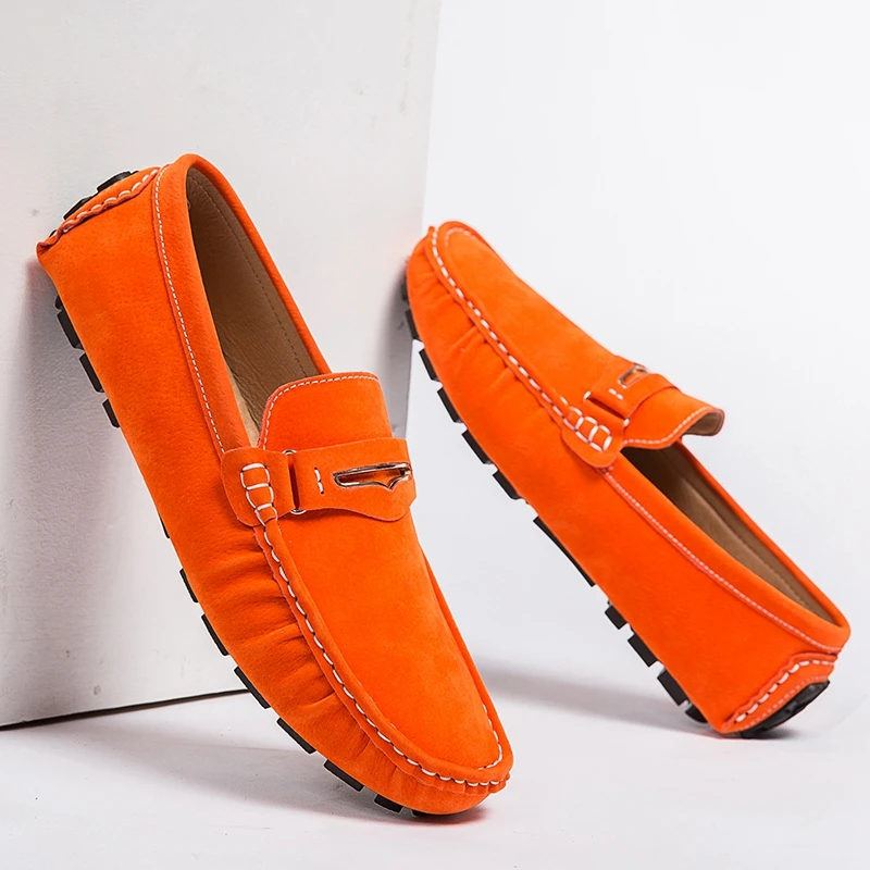 Suede Leather Shoes Men Loafers Women Casual Shoes Fashion Flats Hot Sale sneakers Unisex Driving Shoes Moccasins Plus Size 48