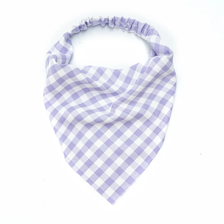 Classic small grid elastic triangular scarf, women's hair bun headscarf, headwear, party, beach hair accessories hair bands view 5