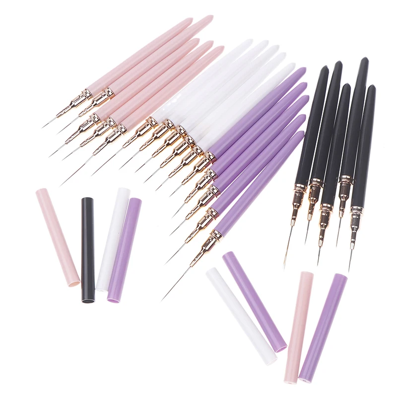 Nail Art Liner Brushes French Stripe Drawing Painting Pen Gel Polish Nail Art Manicure Tools 7/9/11/15/25mm