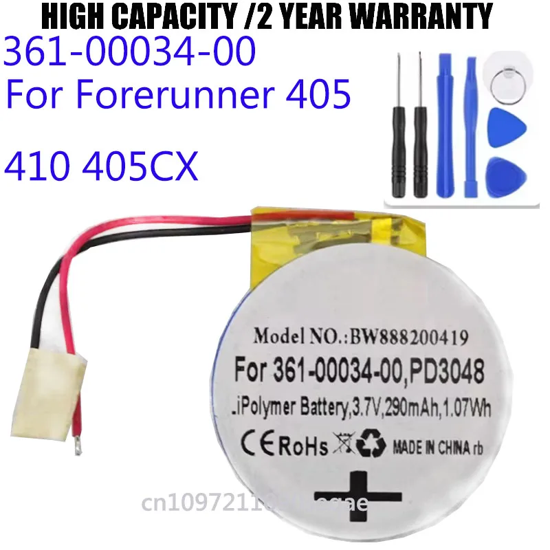 

Аккумулятор для Garmin Forerunner 405 405CX 410 410CX Спортивные часы GPS PD3048 361-00034-00 Аккумулятор + инструменты