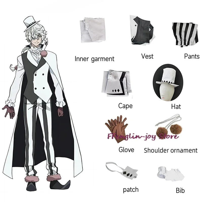 Season 4 Nikolai Gogol cosplay costume Bungo Stray dogs cosplay uniform cloak hat full set Halloween carnival costumes for adult