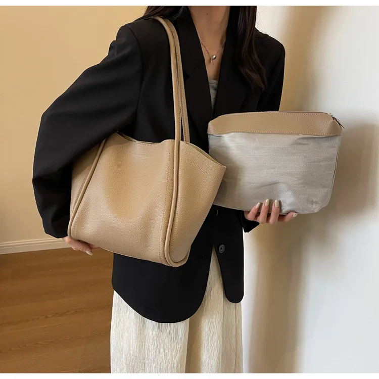 Vintage Women Shoulder bags PU Ladies Hand bag Casual big Tote Large capacity 2023 new Female Commuting handbag bolsa