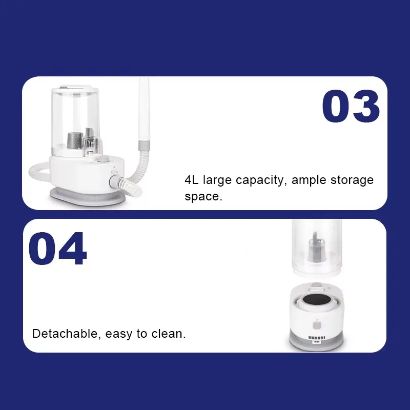 5-in-1 Pet Grooming Kit 4 L Capacity Pet Hair Dust Cup Dog Brush Vacuum Cleaner Fiber Silicone Sleek 5 Grooming Tools Cleaning