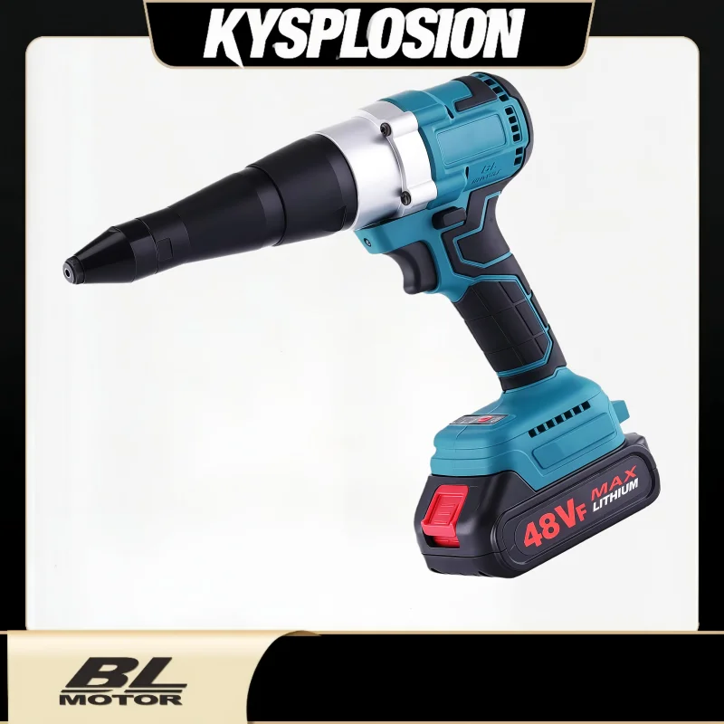 Brushless Electric Rivet Gun LED Cordless Multifunctional Rivet Nut Gun Automatic Riveting Tool For Makita 18V Battery