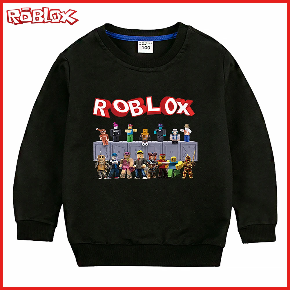 New Roblox Cartoon Digital Printing Kids Round Neck Clothing 2023 Fall Handsome Tops Spring and Autumn Birthday Christmas Gift