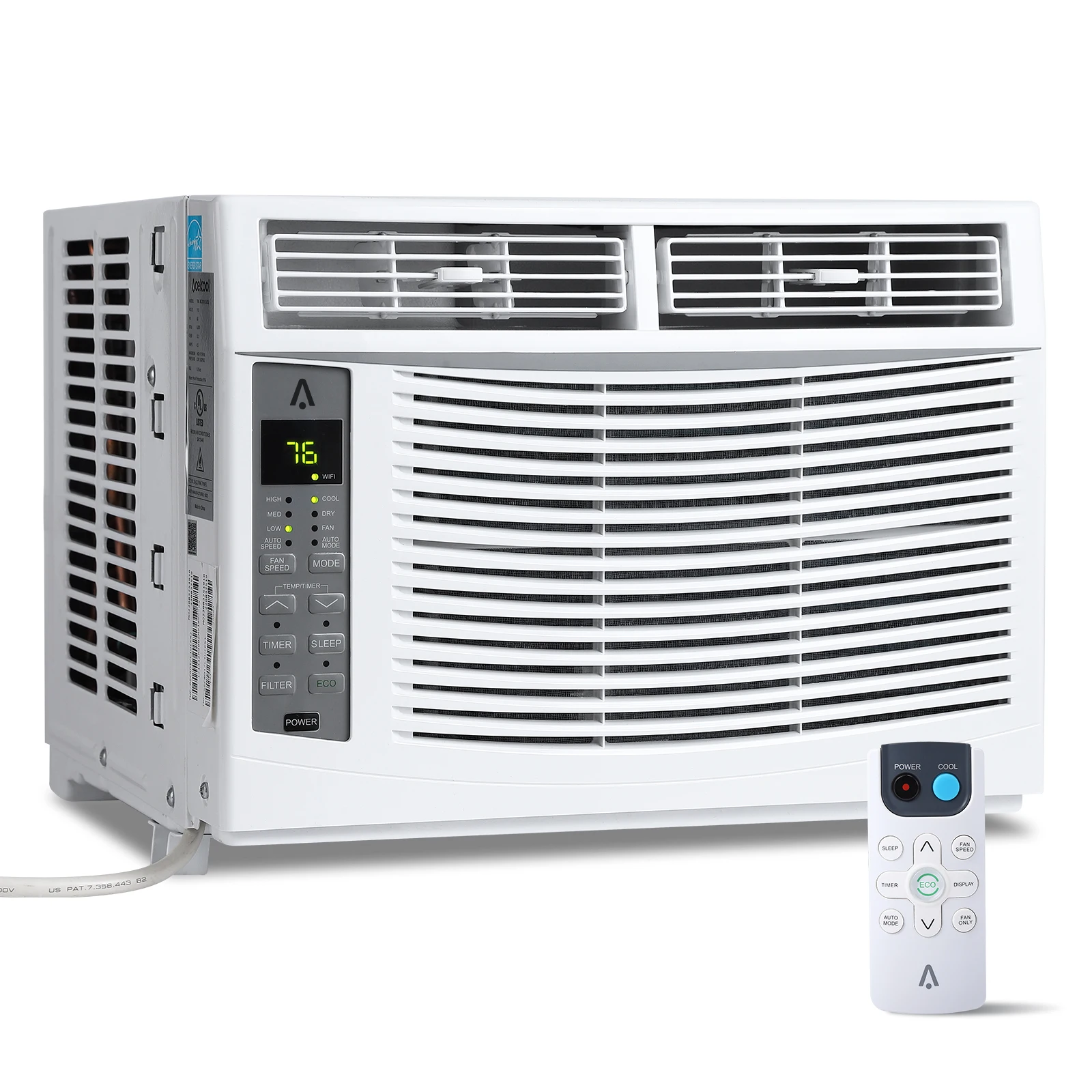 Air Conditioner 6000 AC Unit with Remote/App Control Flexible Window Opening(T Design),3 Fan Speeds, ECO, 6,000 BTU