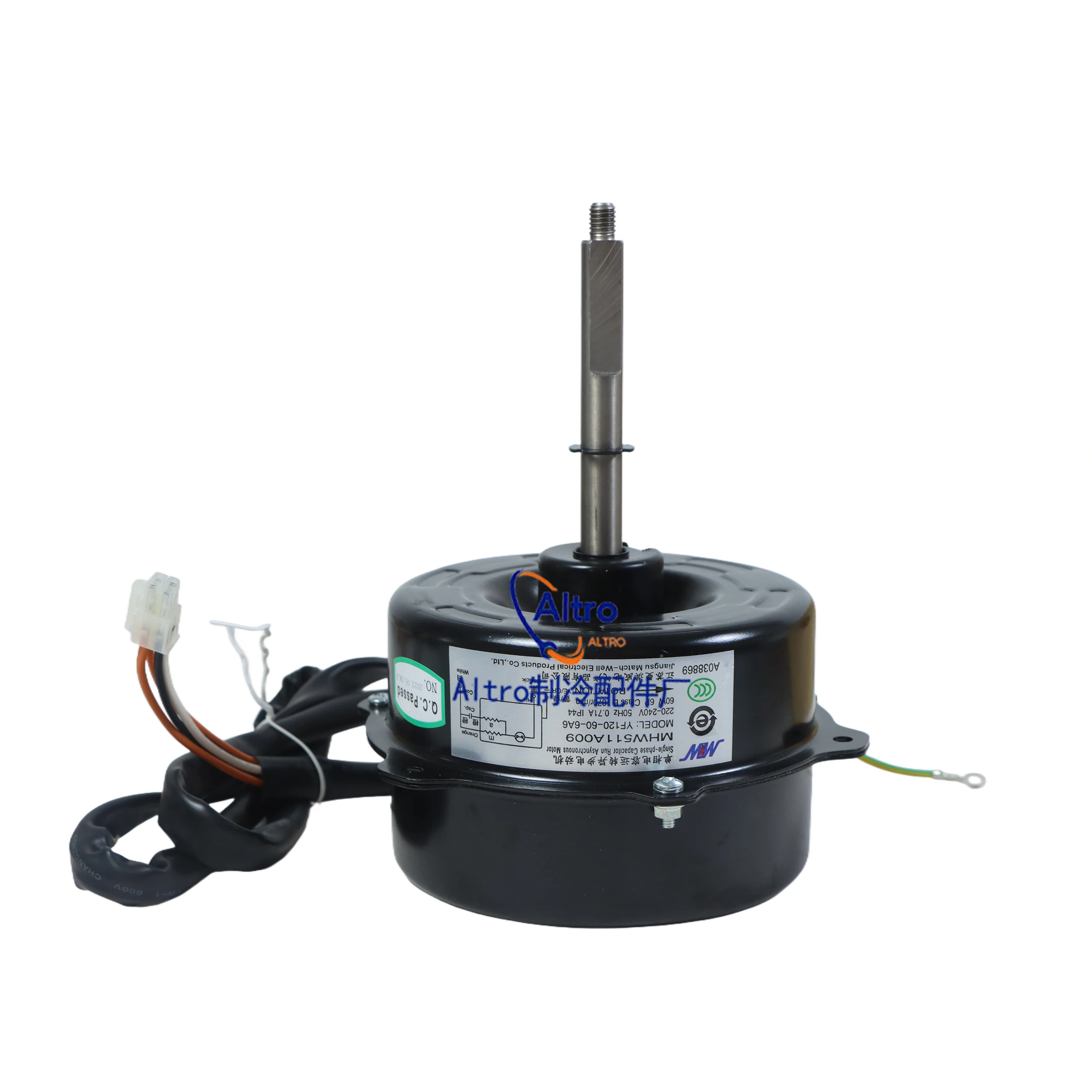 

MHW511A009 Fan Motor Assembly Compatible with Mitsubishi Heavy Industries Haier Air Conditioner Outdoor Unit YF120-60-6A6