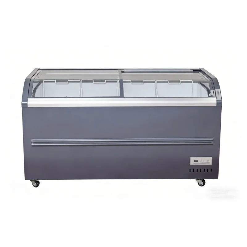 Airo Plug-in R290 Single-Temperature Direct Mechanical 2-Door Supermarket Island Commercial Display Chest Freezer Adjustable
