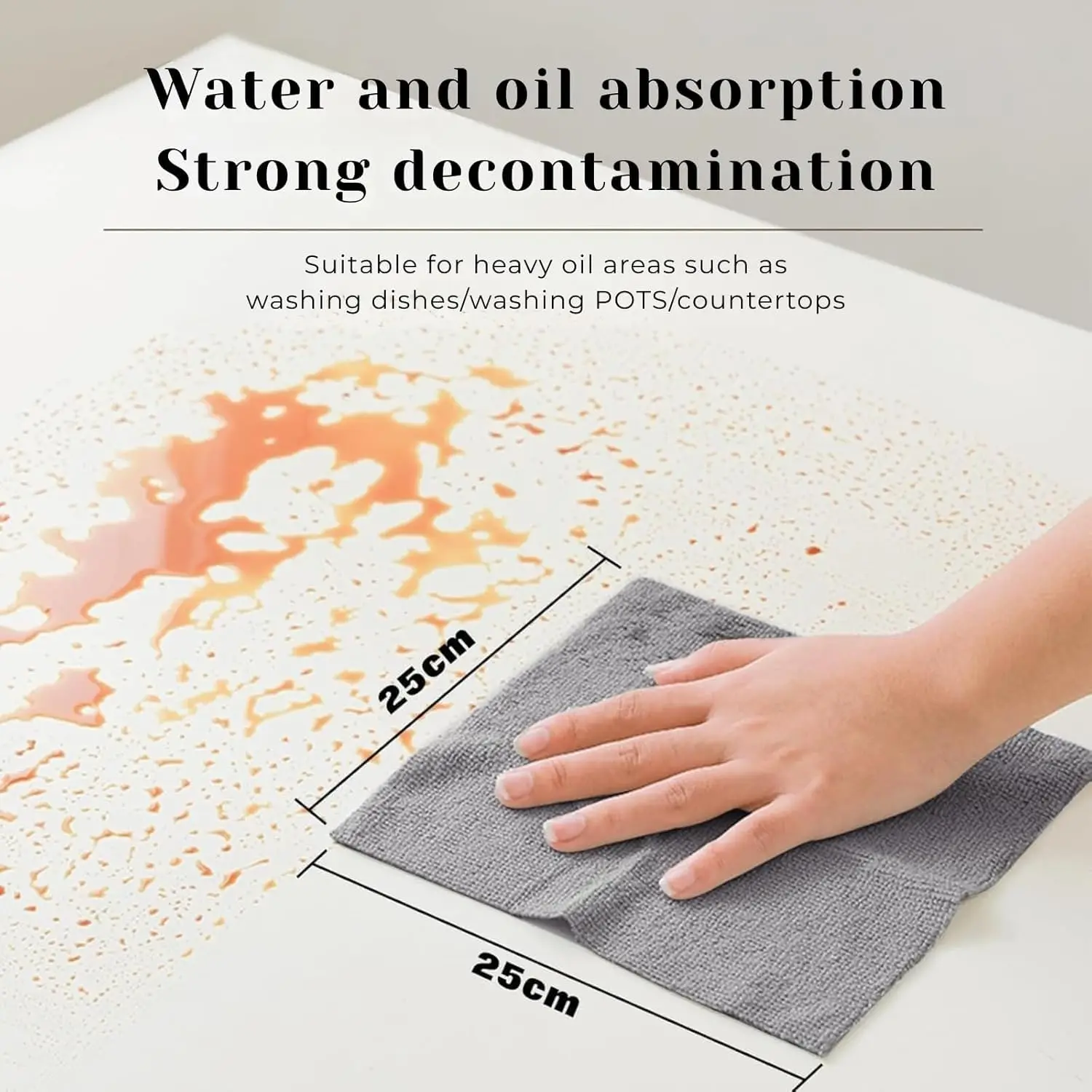 Microfiber Cleaning Cloth Roll 25x25 cm, Reusable and Washable Tear-Away Kitchen Towel Roll Very Soft Cleaning Cloths for Home