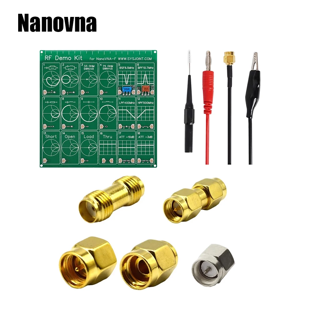 

Nanovna RF Antenna Measuring Voltage Standing Wave Ratio Filter RF Test Board Banana Plug & Crocodile Clip No-Break Wire Probe