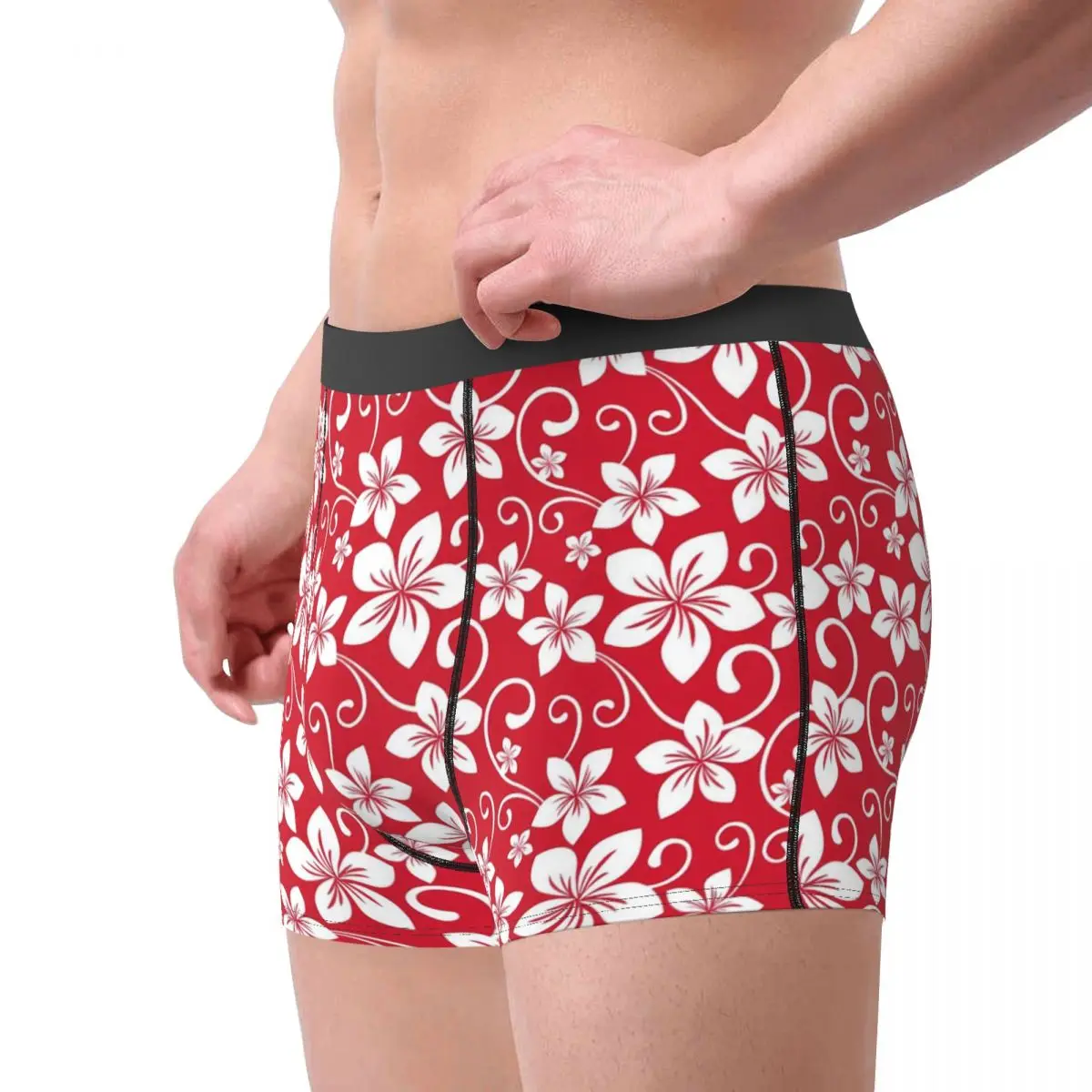 Tropische Blumenunterwäsche, rote Blumen, Sublimation, Trunk, Trenky, Herrenhöschen, weiche Boxershorts, Geburtstagsgeschenk