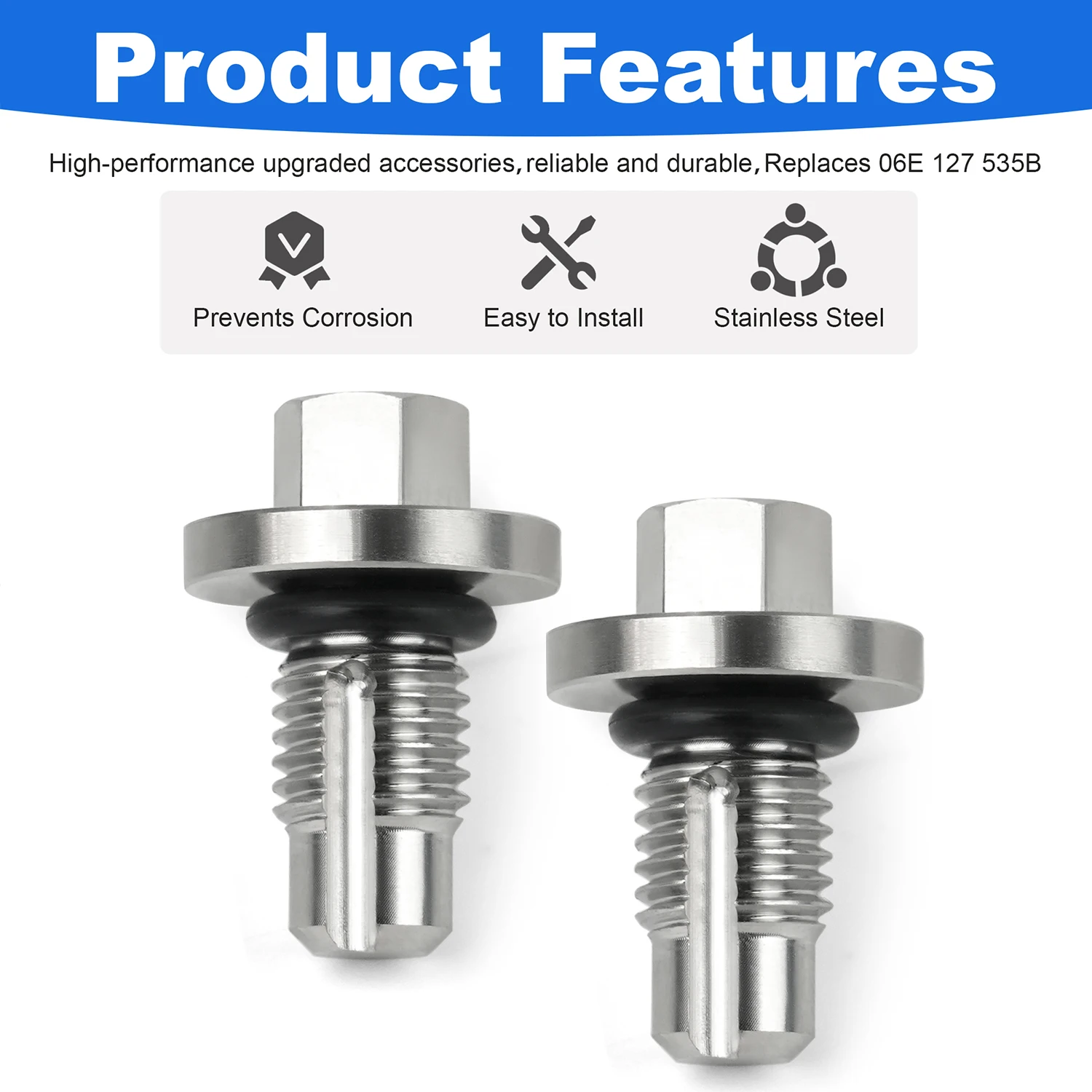 Imagen 5: Kit de tornillos de purga de compresor de acero inoxidable para Audi A6 A7 A8 Q5 S4 S5 SQ5 Touareg Hybrid 3.0T V6 - Reemplaza 06E127535B
