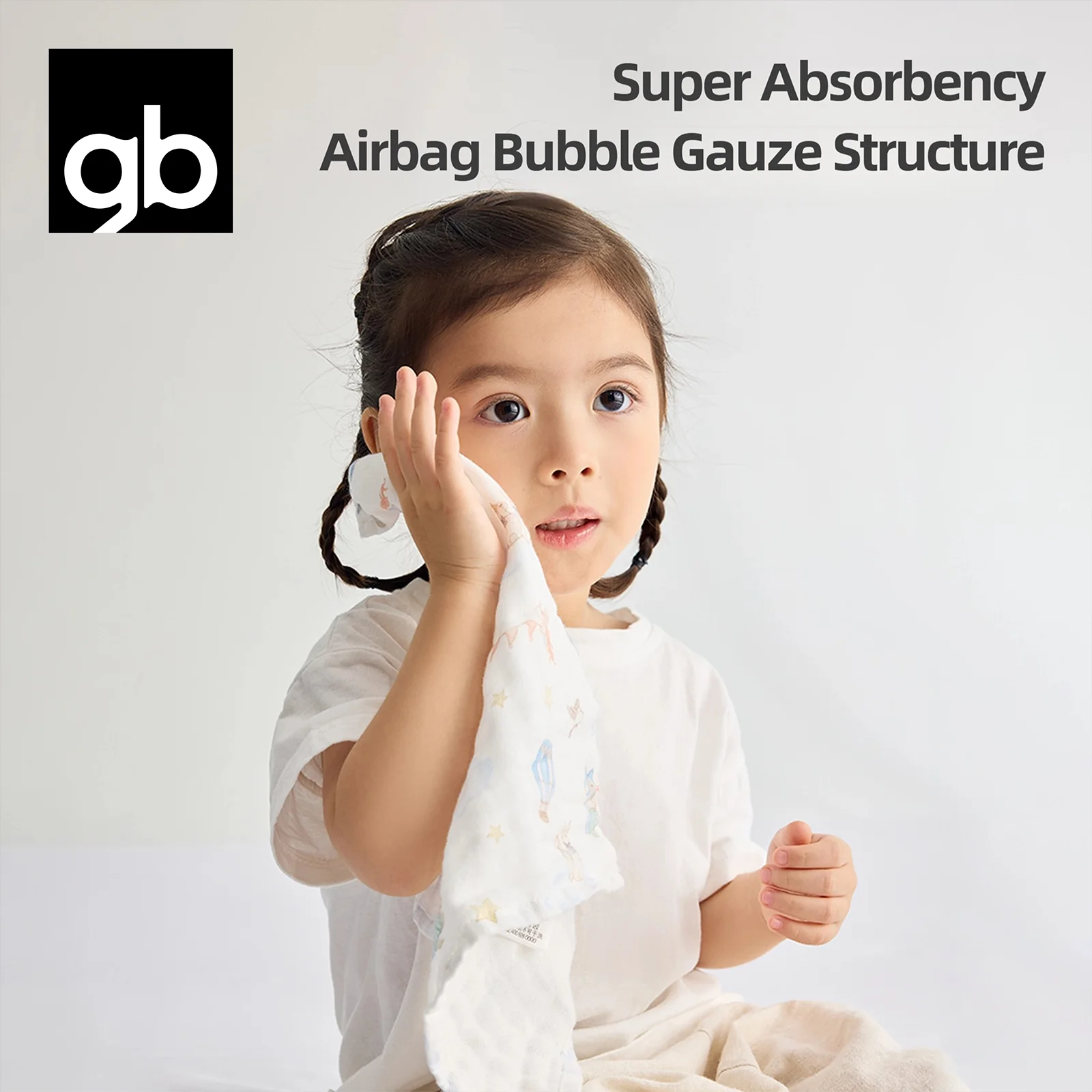 GB Toallitas de muselina ultrasuaves de 6 capas, altamente absorbentes y agradables para la piel, 30x30 cm (12 "x 12"), 3/5 piezas, perfectas para recién nacidos