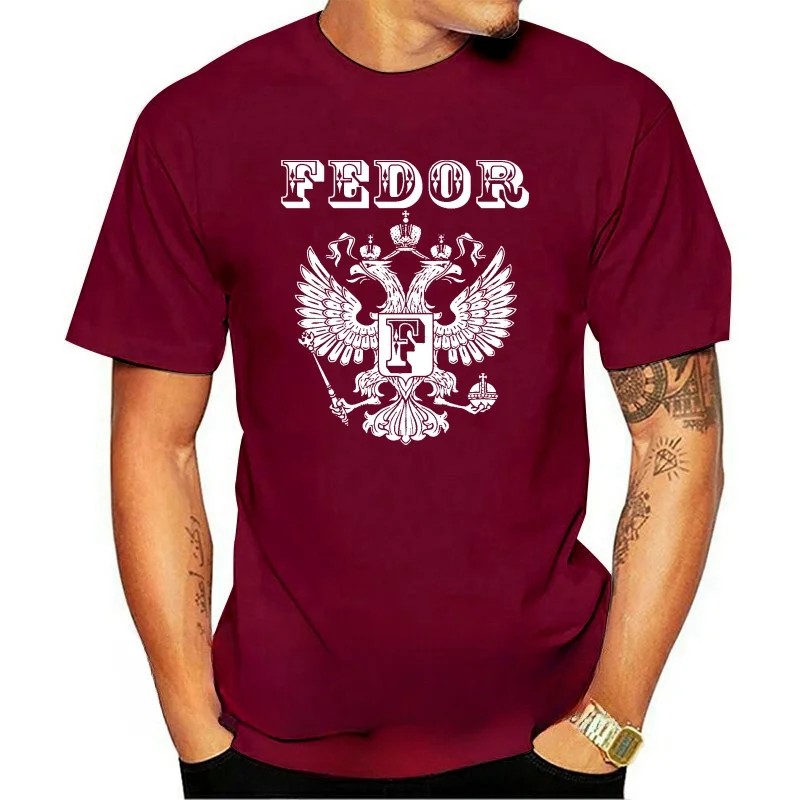 fedor t shirt Designing tee shirt O-Neck Letters Fitness Building summer Family shirt