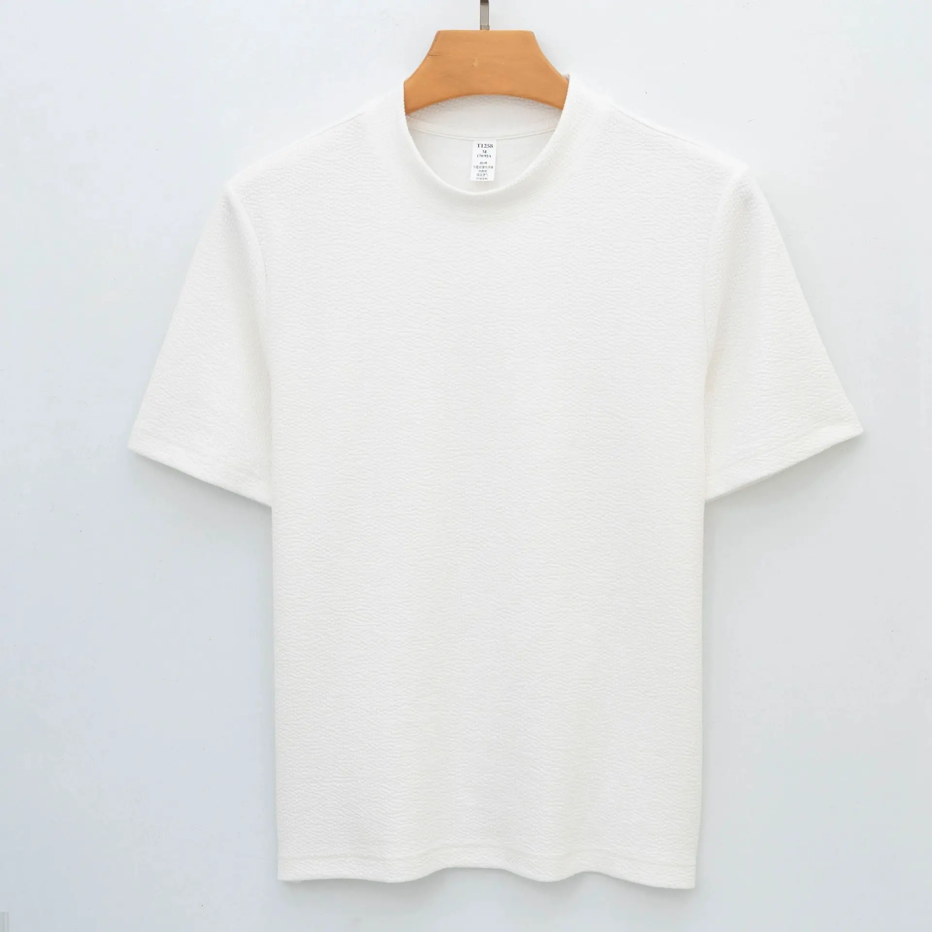 Spring Autumn Mock Neck Crew Neck Long Sleeve T-Shirt Men's Premium Long-Staple Cotton Wrinkle-Resistant Base Layer Top